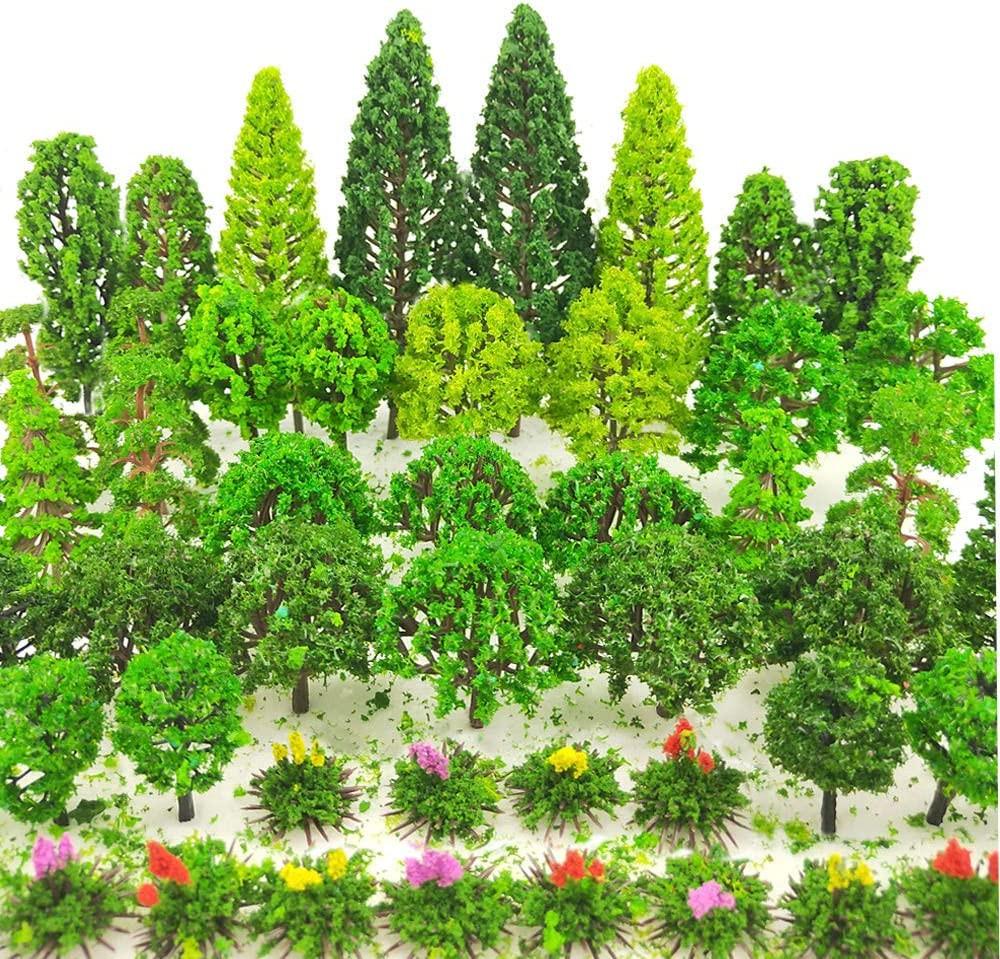 60 Piece Model Trees 1.36-6 Inh Mixed Model Tree Train Scenery Architecture Tree