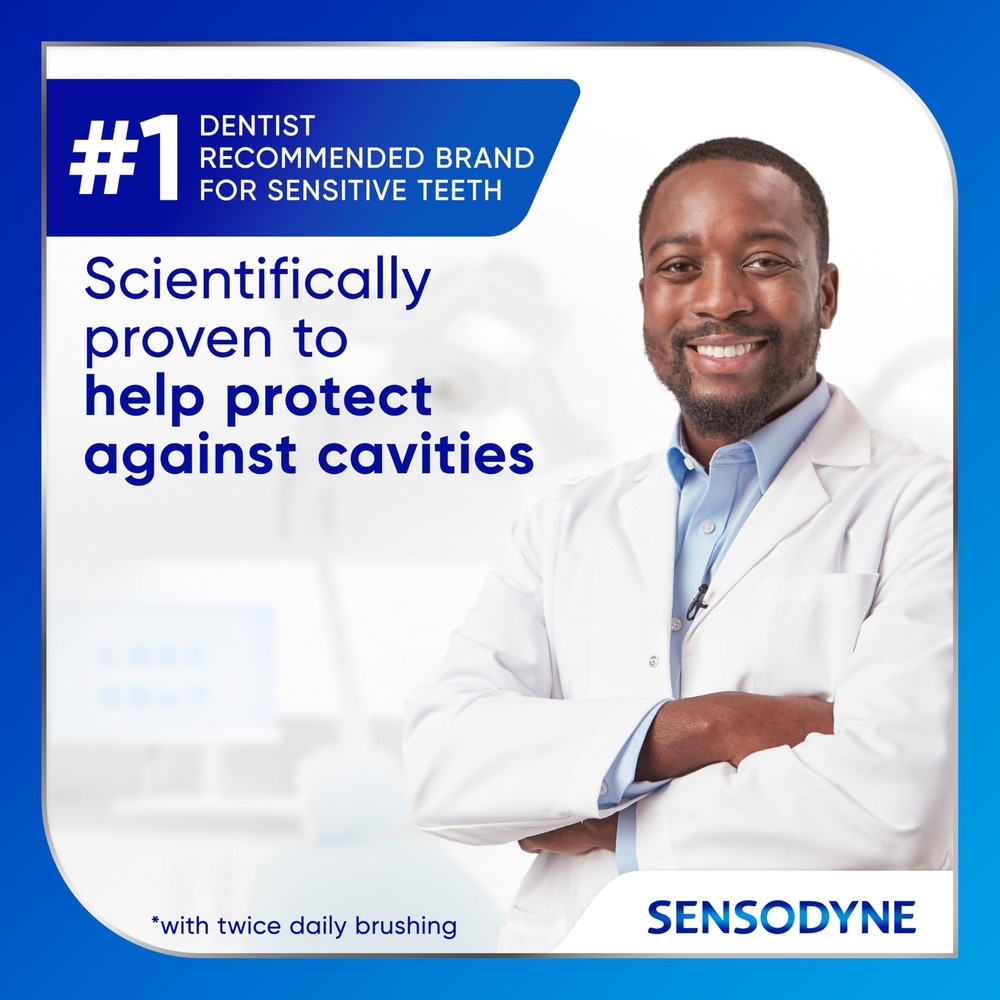 Sensodyne Cavity + Sensitivity Toothpaste, Fluoride Toothpaste for Sensitive...