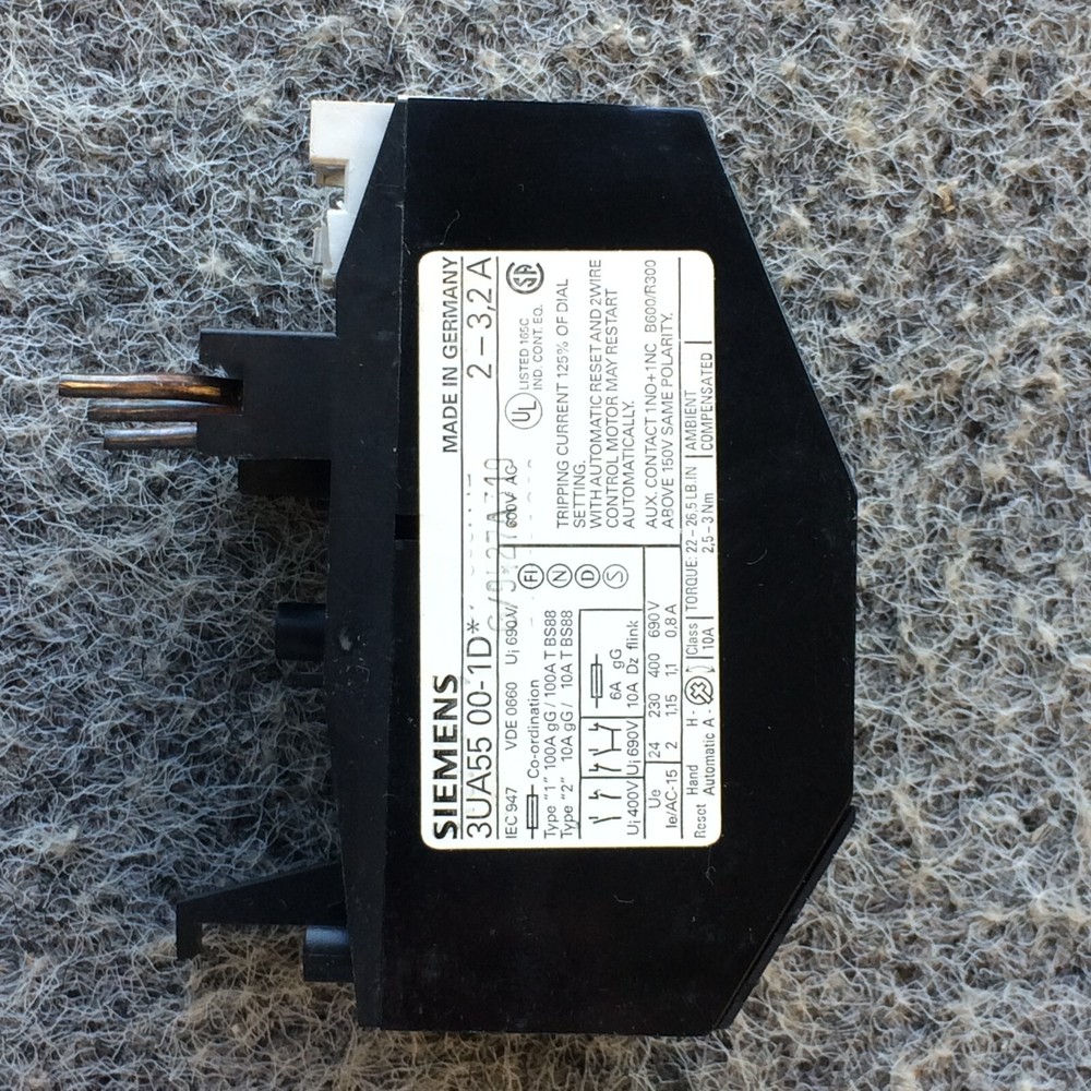 3UA55-00-1D Replacement Siemens World Series 2A-3.2A Solid State Overload Relay