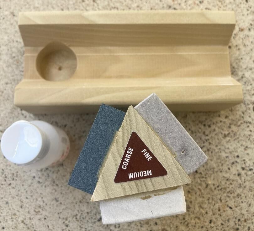 Tri 4 Arkansas Knife Sharpening Stone Kit