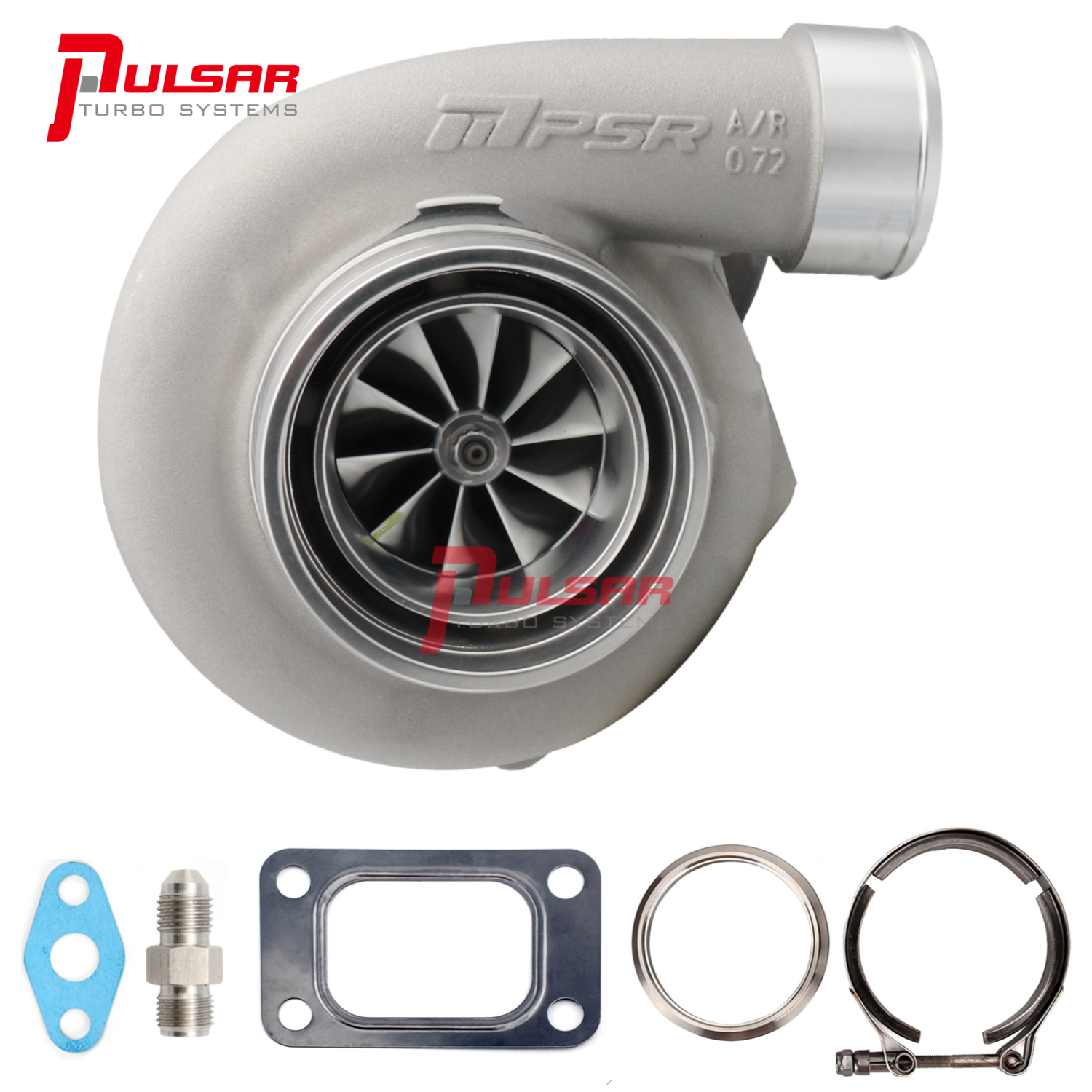 Pulsar Turbo PSR3584 GENII Dual Ball Bearing Turbo T3 Open inlet, Vband 0.82 A/R