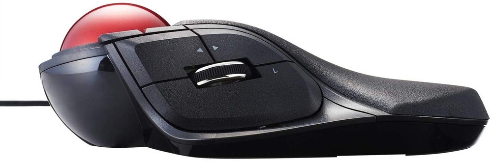 ELECOM Wired Finger-Operated Large Size Trackball Mouse 8-Button Function w