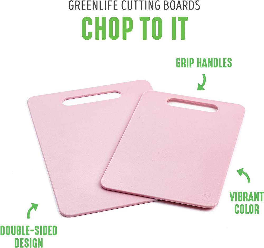 Greenlife 2 Piece Cutting Board Kitchen Set, Dishwasher Safe, Extra Durable, Sof