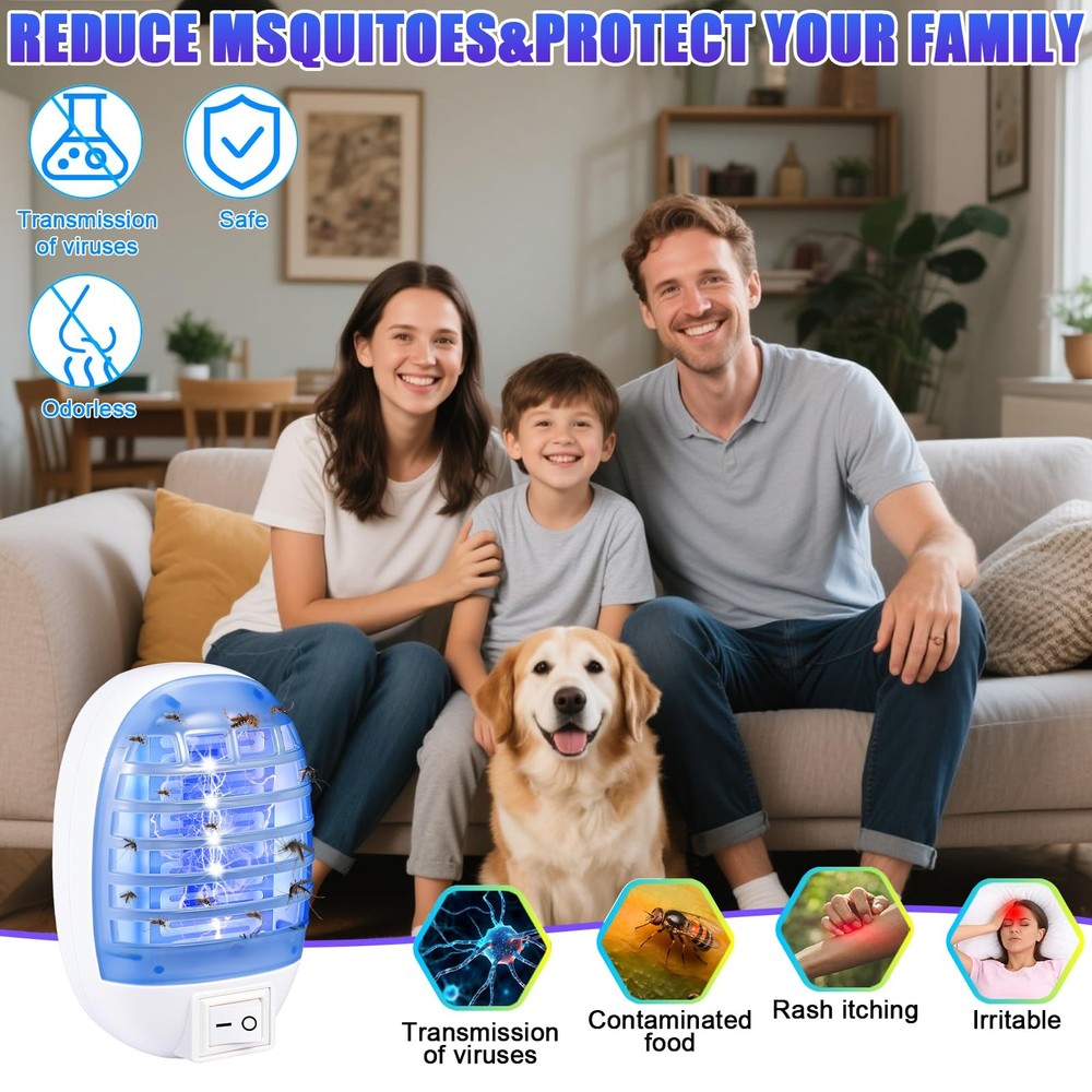 Bug Zapper Indoor, 4 Pack Electronic Fly Trap Insect Killer, Fly Trap for Ind...