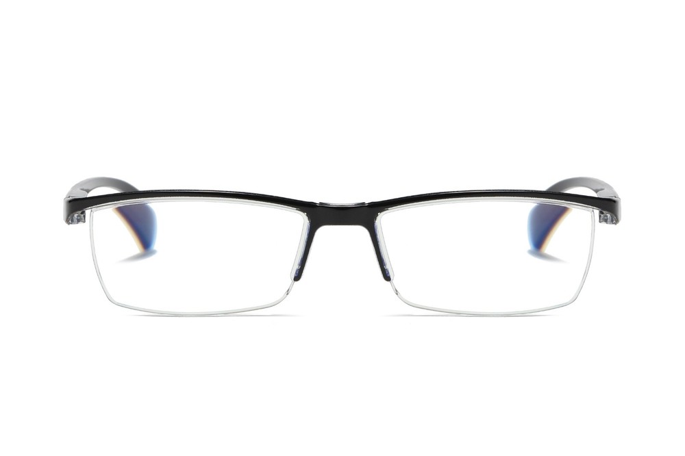 4 Pair Mens Rectangular Blue Light Blocking Reading Glasses Spring Hinge Readers