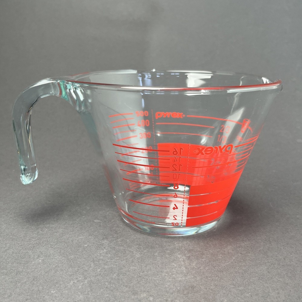 PYREX Measuring, 2 Cups, 16 oz, 500 mL, Red Reverse Read Inside