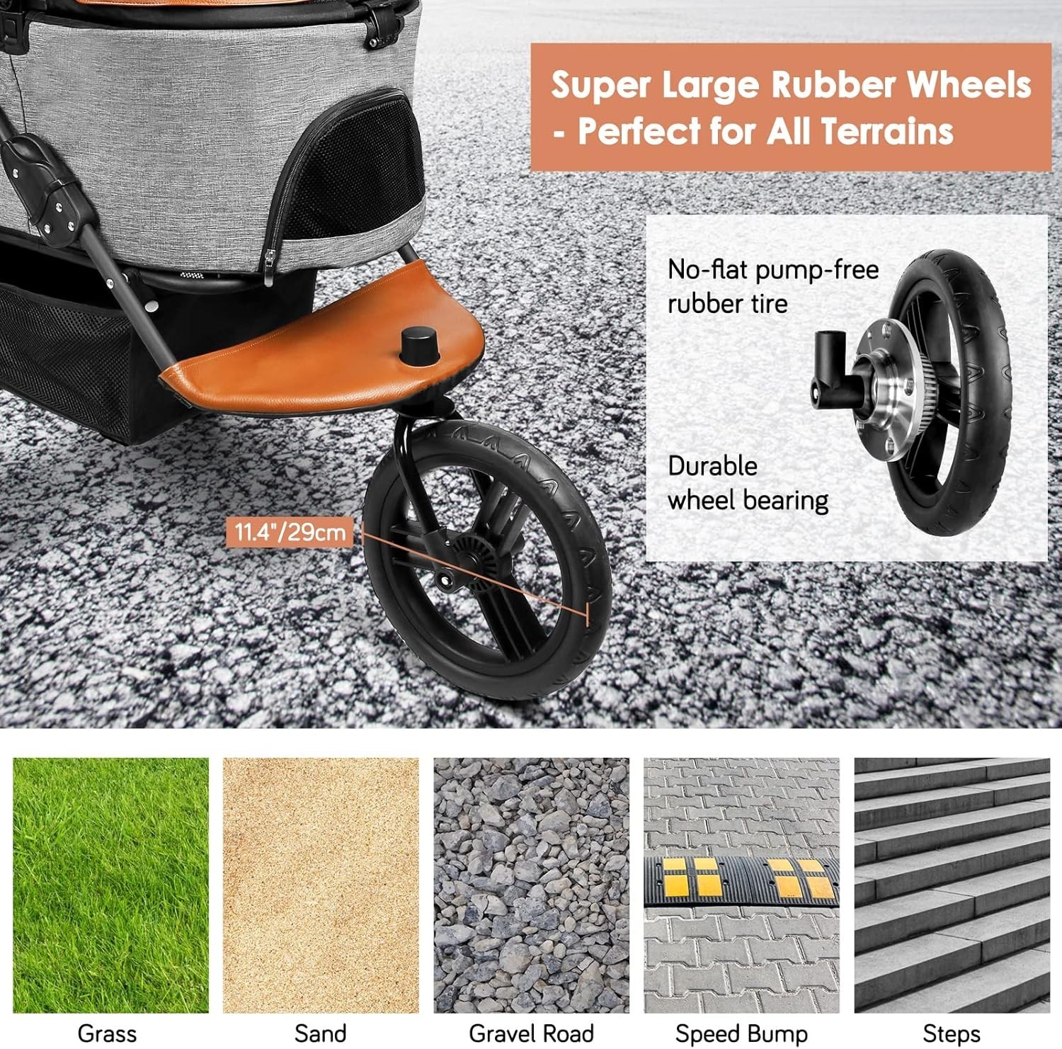 Pet Stroller with Detachable Carrier - Ideal for Small to Medium Dogs & Cats ...