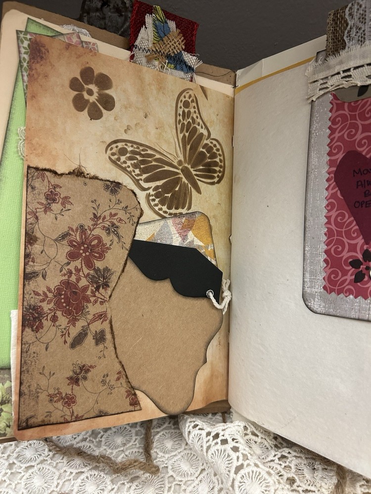 Handcrafted Interactive Victorian Style JUNK JOURNAL w Ephemera/Pockets/Tucks