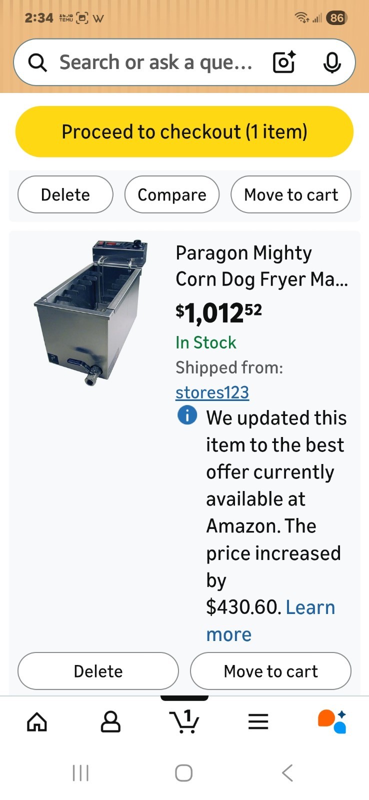 Paragon Mighty Corn Dog ParaFryer 3000 Countertop Electric Deep Fat Fryer 1 Pot