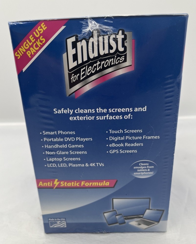 Endust for Electronic Individuality Wrapped Portable Static Screen Cleaning Wipe