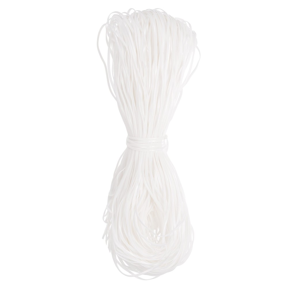 100pcs Plastic Landyard String, 1m Gimp Boondoggle Cord for Crafts, White