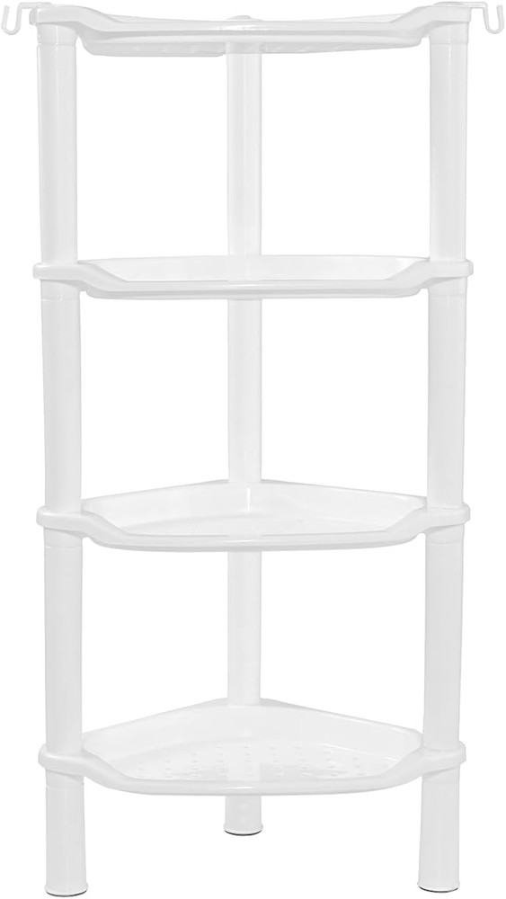 4 Tier Corner Shower Caddy, Rustproof, Plastic Shower Organizer for Bathroom,...