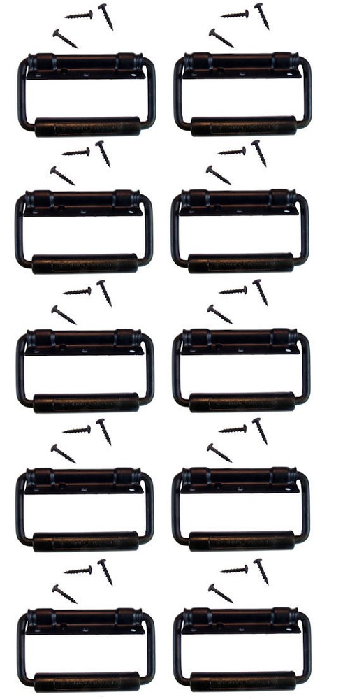 (10 PACK) PENN ELCOM 2356BK Surface Mount Spring Loaded Handle w/Screws - BLK