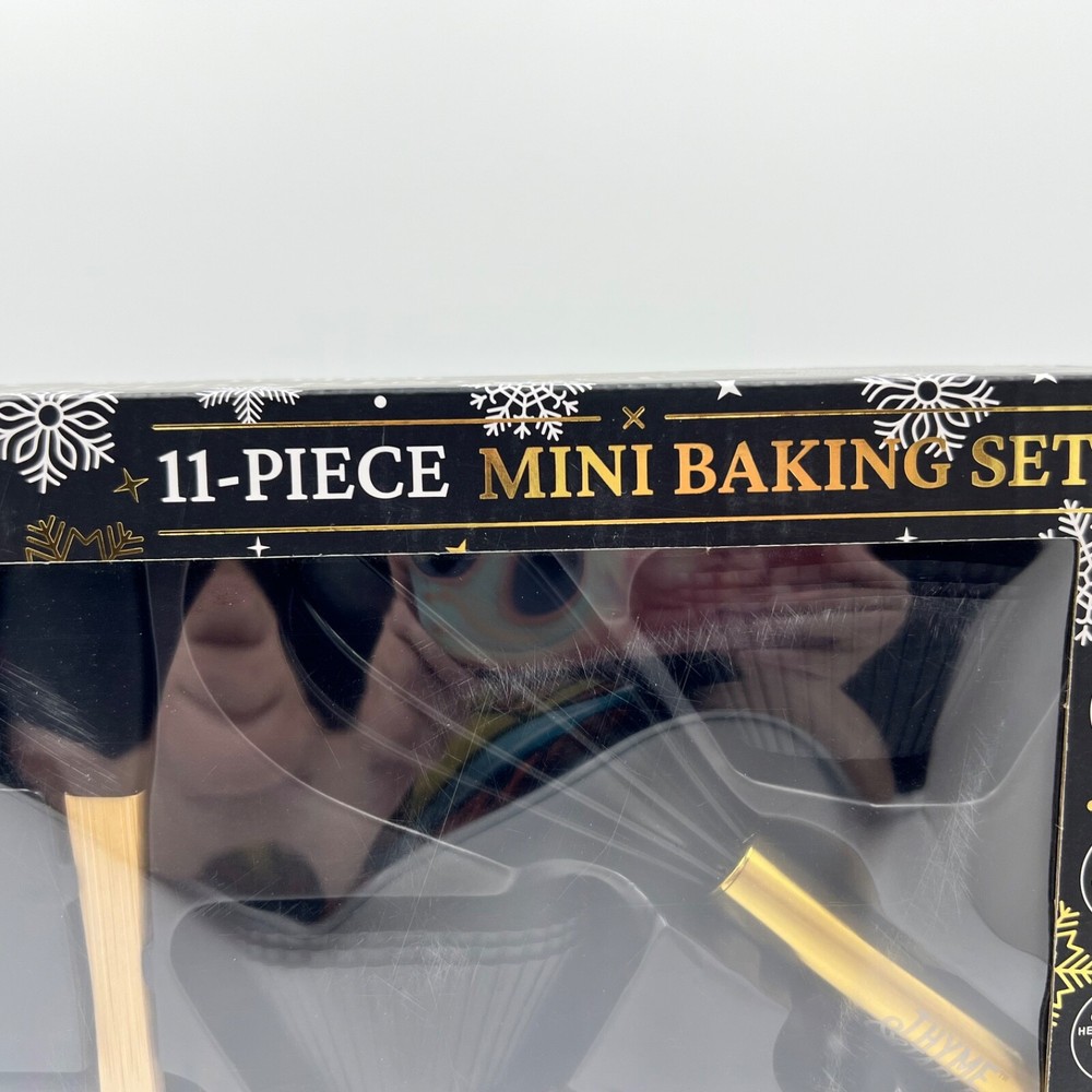 Thyme & Table Mini Kitchen Gold Mini Set Whisk Spatula Mini Loaf Pan Cupcake