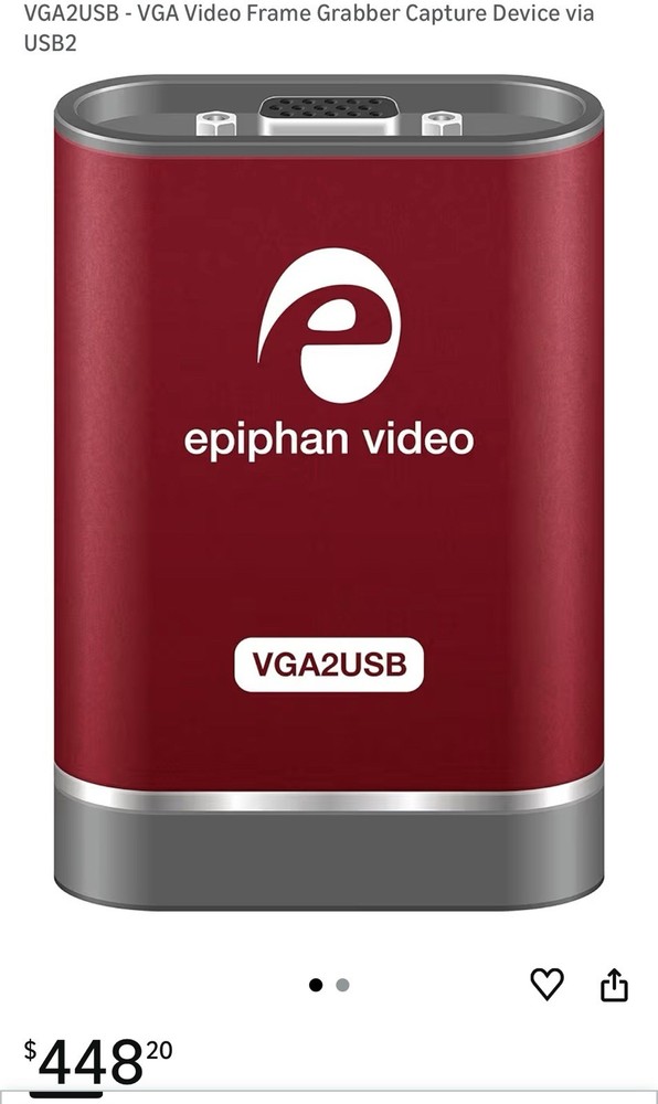 External VGA Capture Device - Epiphan VGA2USB