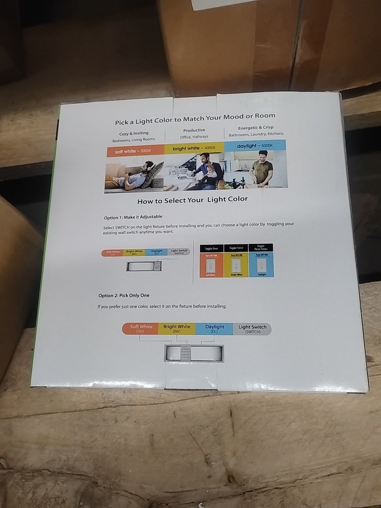 FEIT ELECTRIC 7.5” Dimmable White Round Flat Panel Ceiling Light Adjustable.New