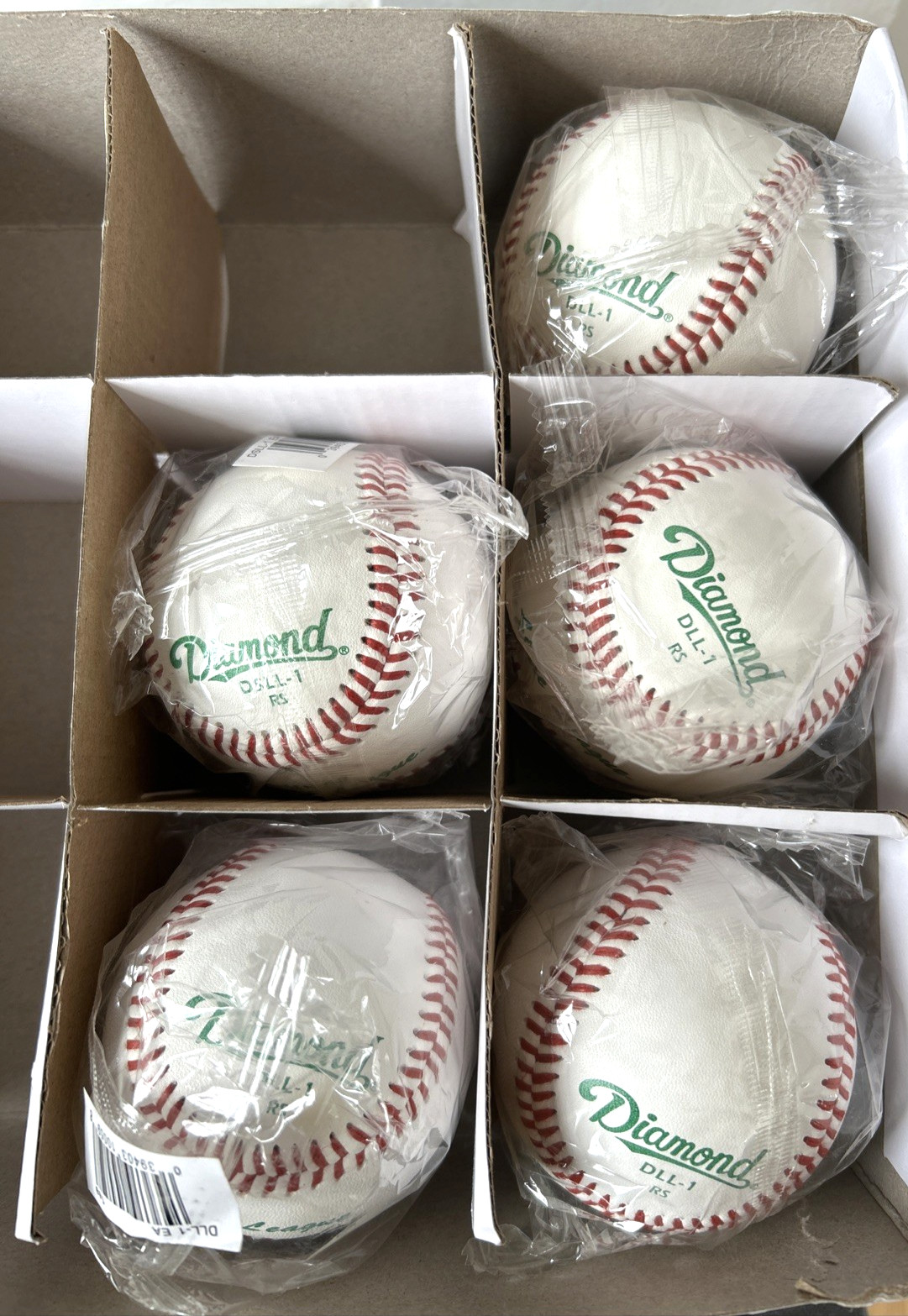 Diamond DLL-1 Little League Leather 5 Individually Wrapped Baseballs New