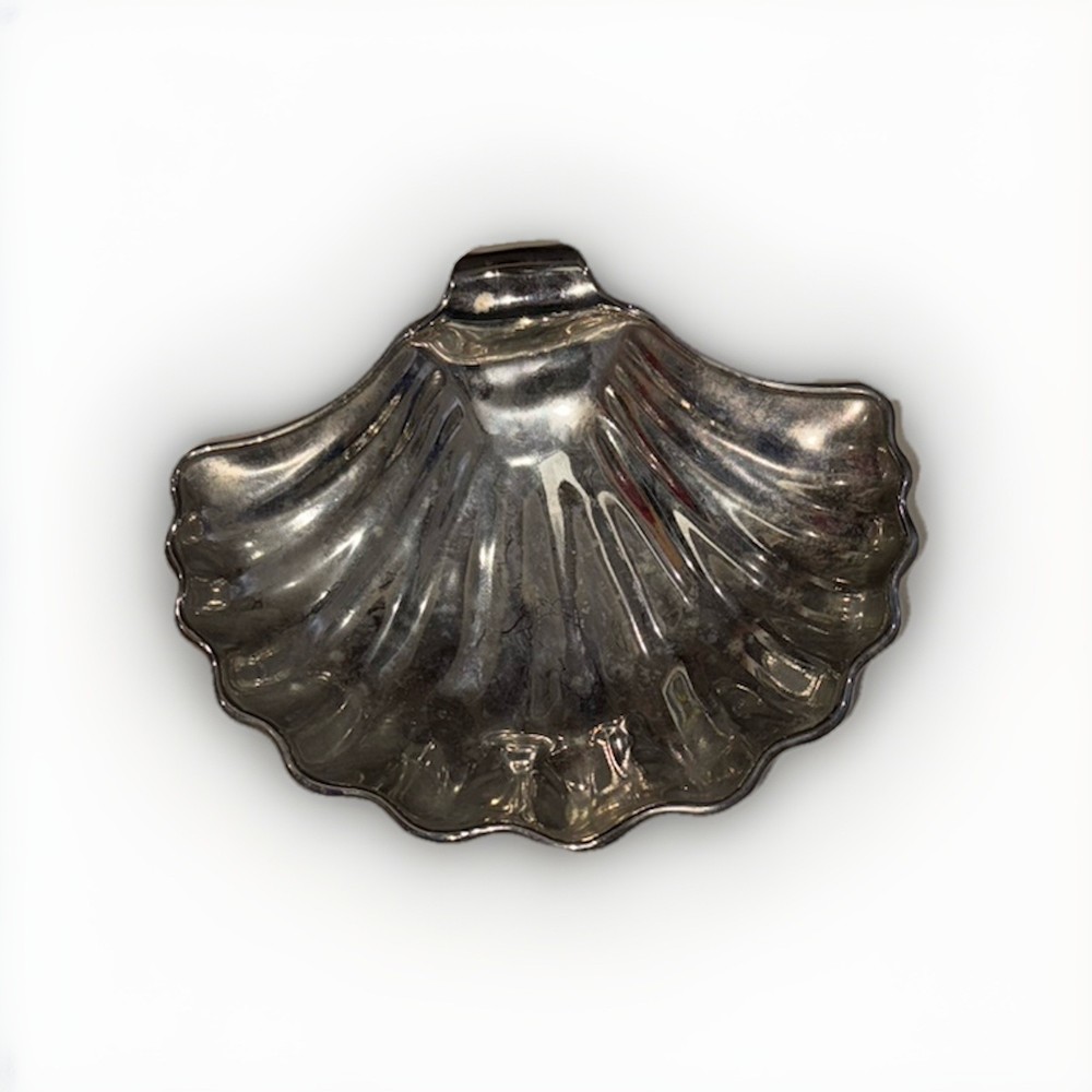 Art Deco 7" Silverplate Clam Shell Dish