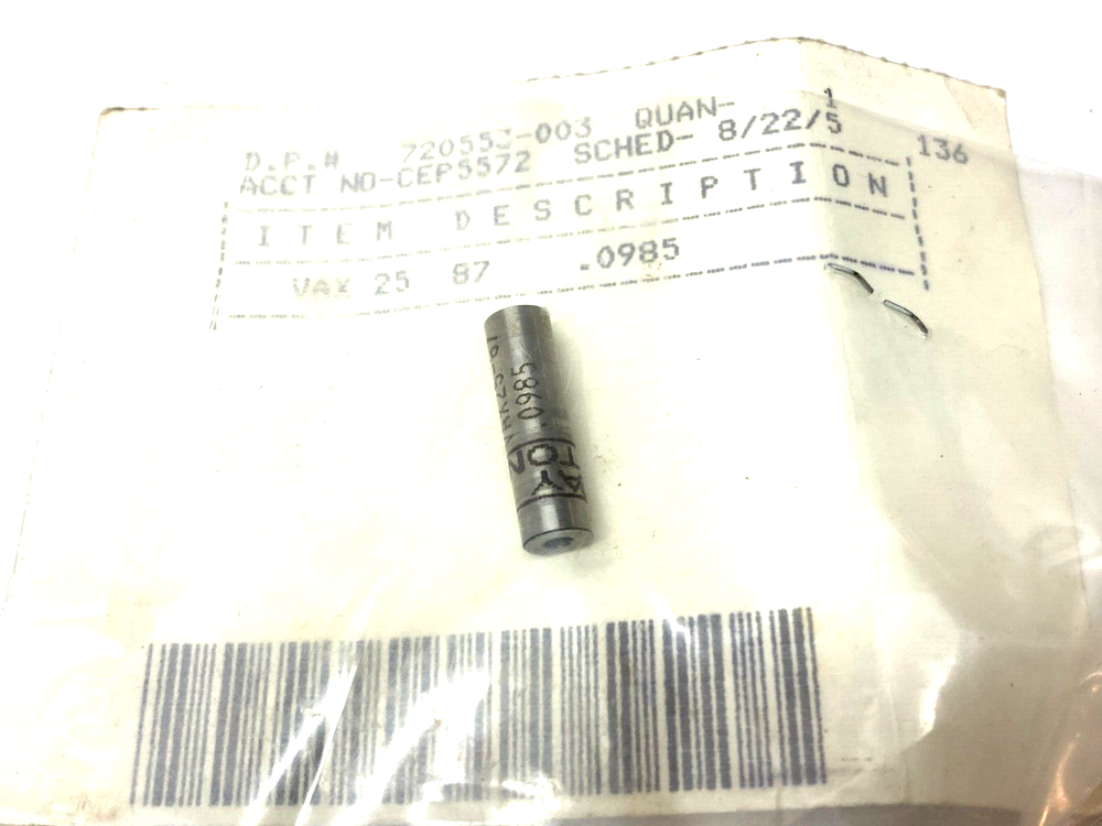Dayton Progress VAX 25 87 Blank Die Punch Button Press .0985