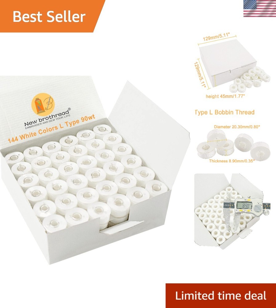 Comfortable Soft Spun Polyester 144pcs Prewound Bobbins - Machine Wash Safe