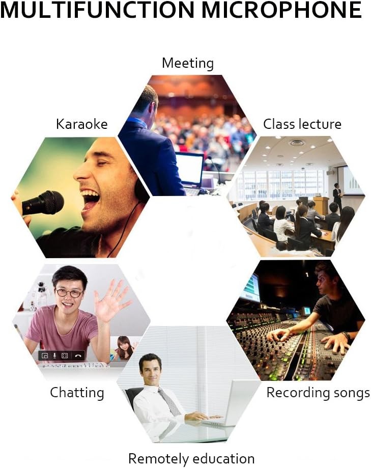 USB Microphone for Computer, Plug & Play Desktop Mic for Recording, Gaming