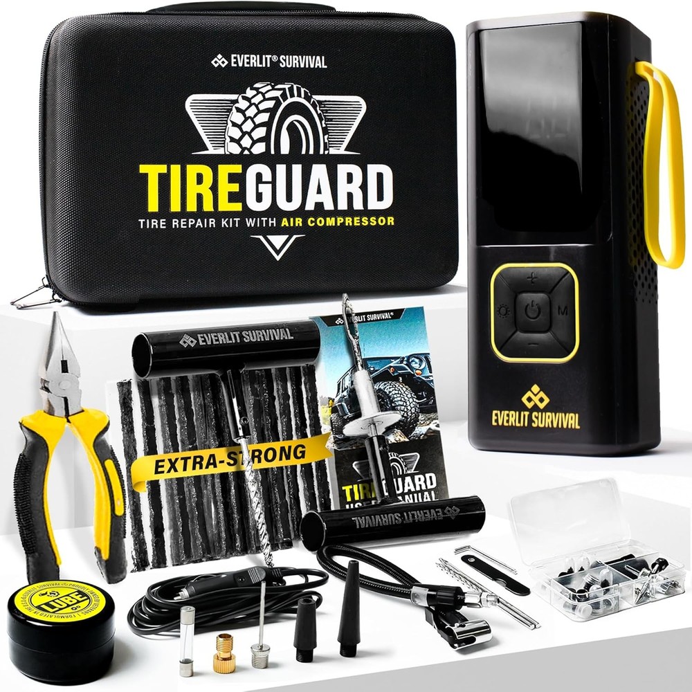 Kit Reparación Neumáticos con Compresor Aire Universal