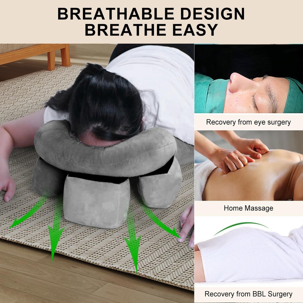 Face Down Pillow Massage Headrest for Bed, Face Down for Sleeping, Vitrectomy...