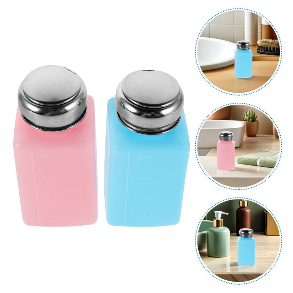 4 Pcs Refillable Solvent Bottle Press down Dispenser Anti Static Alcohol Pump