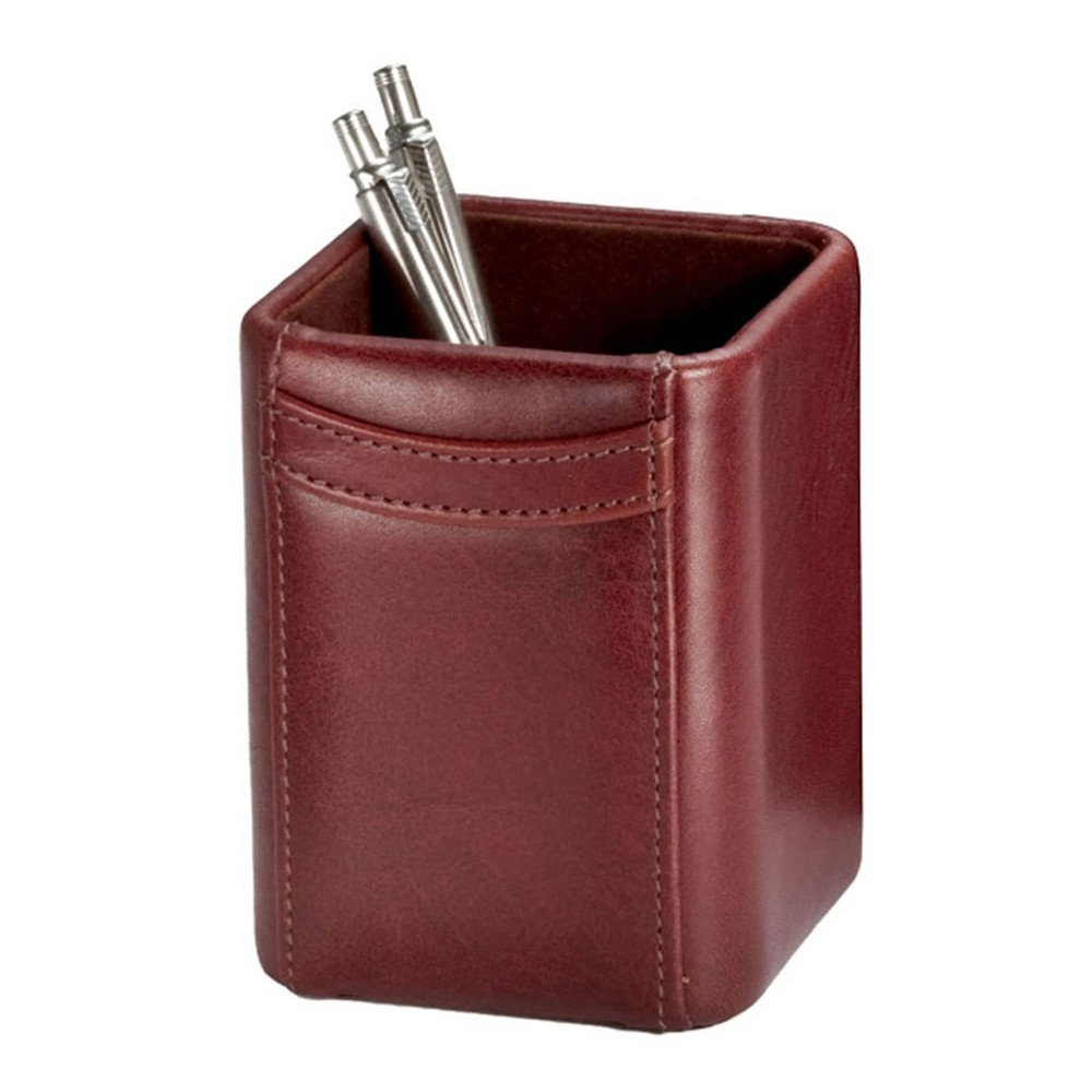 Mocha Leather Pencil Cup