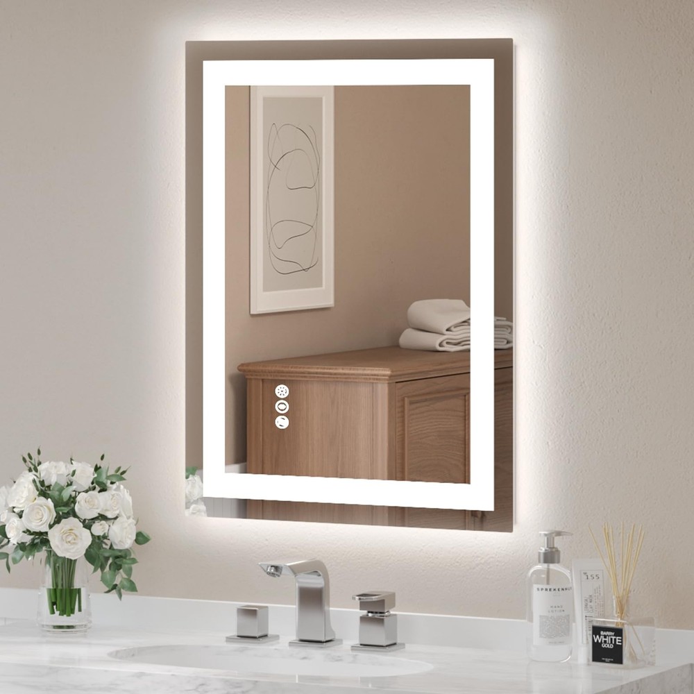 32x24'' LED Bathroom Mirror Dimmable Lighted Vanity Mirror Horizontal & vertical