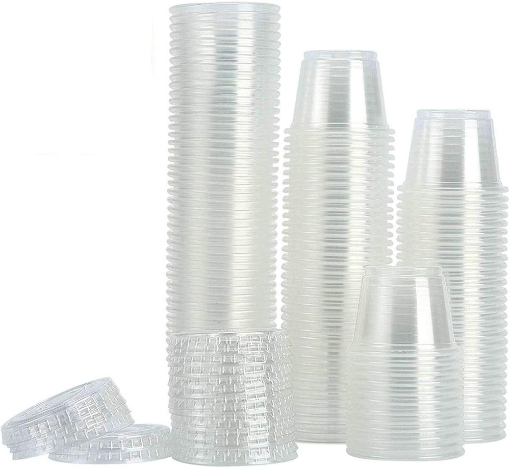 200-1Oz Clear Polypropylene Small Plastic Containers | Cups | with Lids