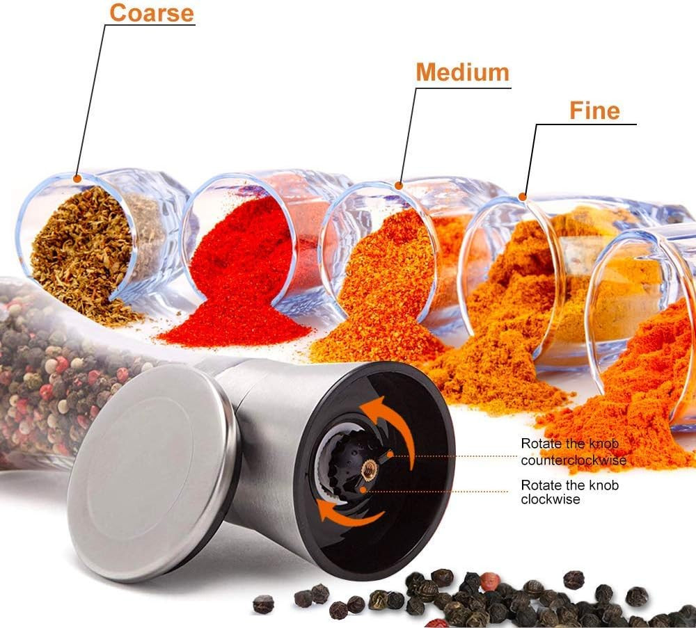 Salt and Pepper Grinder Tall Size - Black Pepper,Herb Shakers Mill Refillable Ma