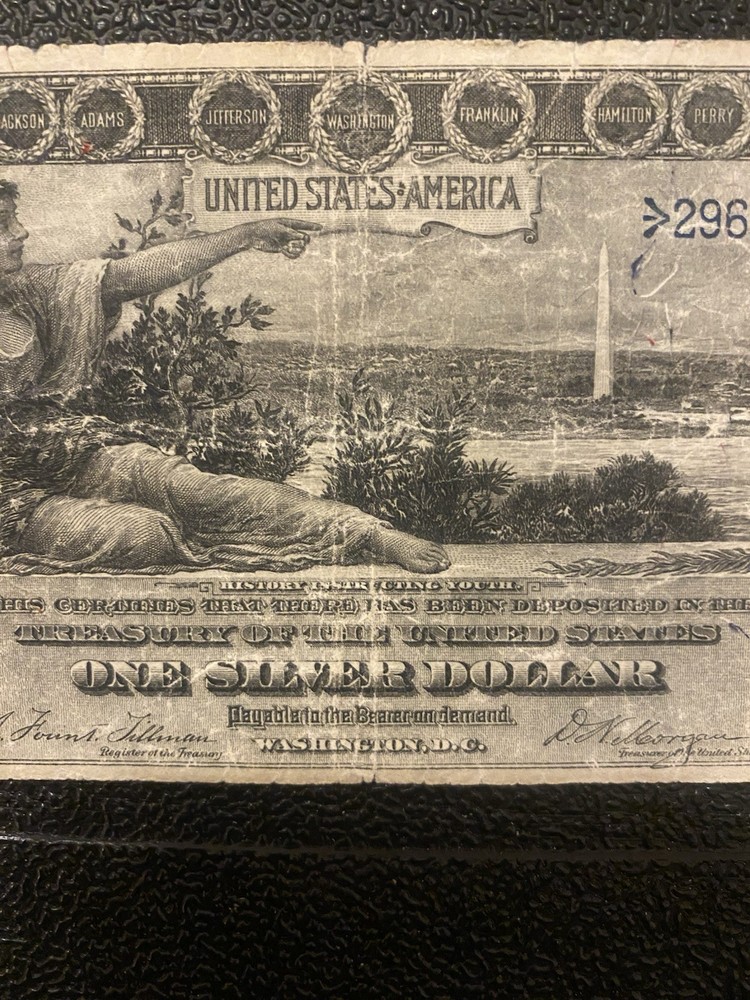FR. 224 1896 $1 ONE DOLLAR “EDUCATIONAL” SILVER CERTIFICATE CURRENCY NOTE