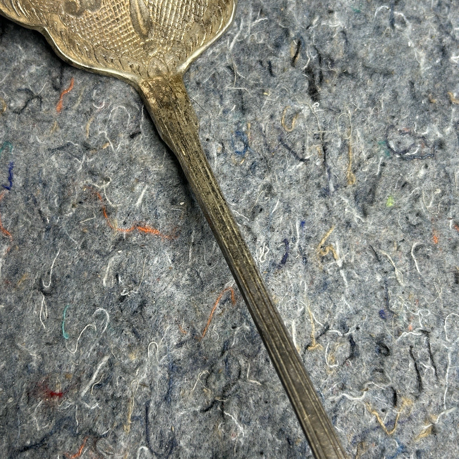 Vintage Ornate Soup Ladle Floral Pattern Silverplate Serving Spoon