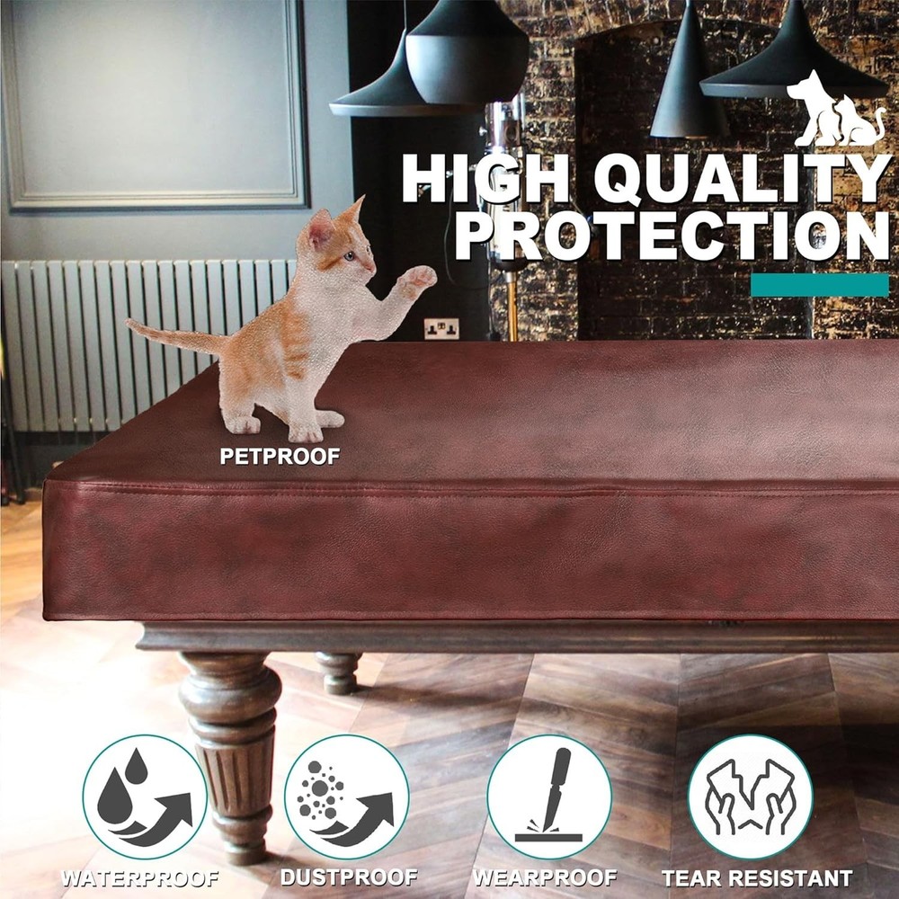 Durable Leatherette Billiard Table Cover 9FT - Easy Installation & Wrinkle Free