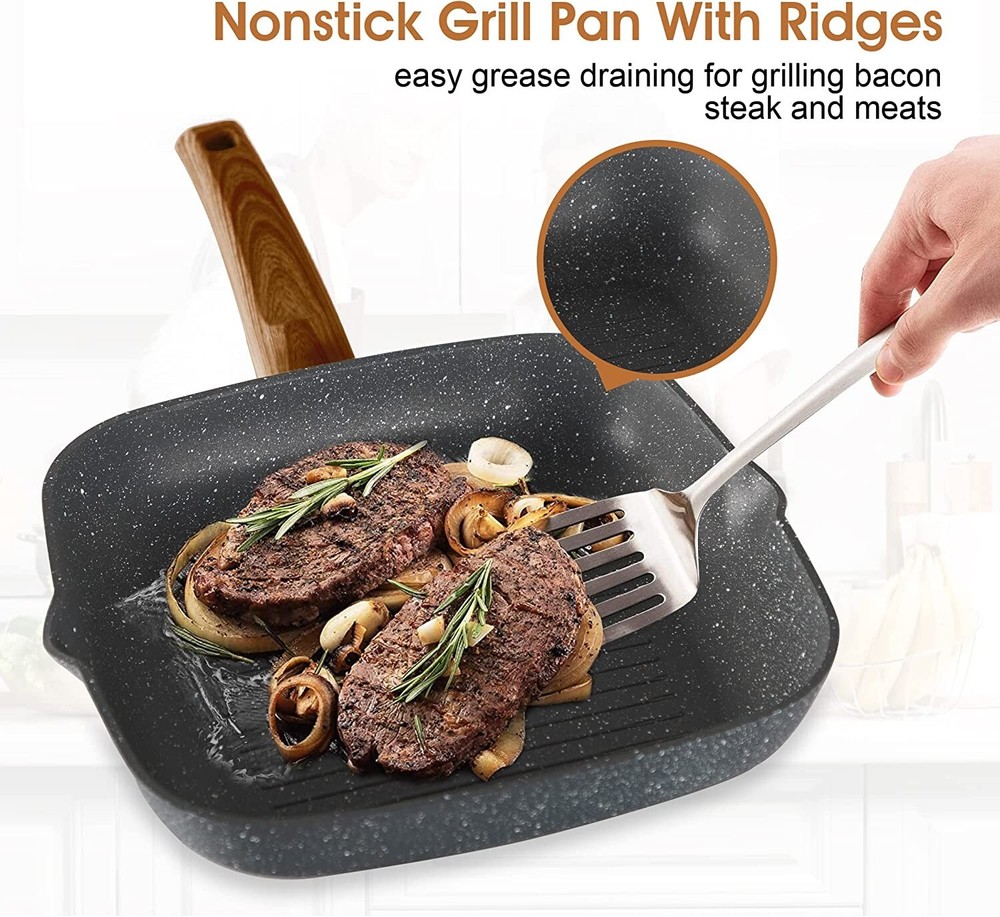 Pots and Pans Set Nonstick Kitchen Induction Cookware Set Granite Coated Pot Set