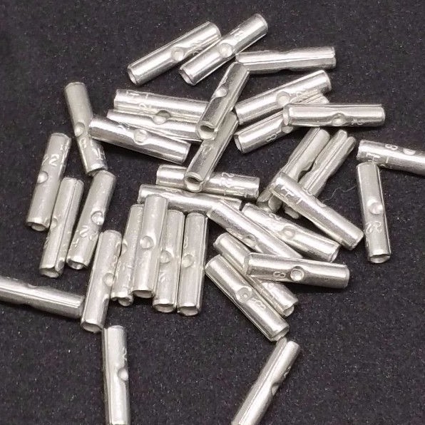 1000 22-18 Uninsulated Bare Non-Insulated Naked Seamed Wire Butt Connector 18-22