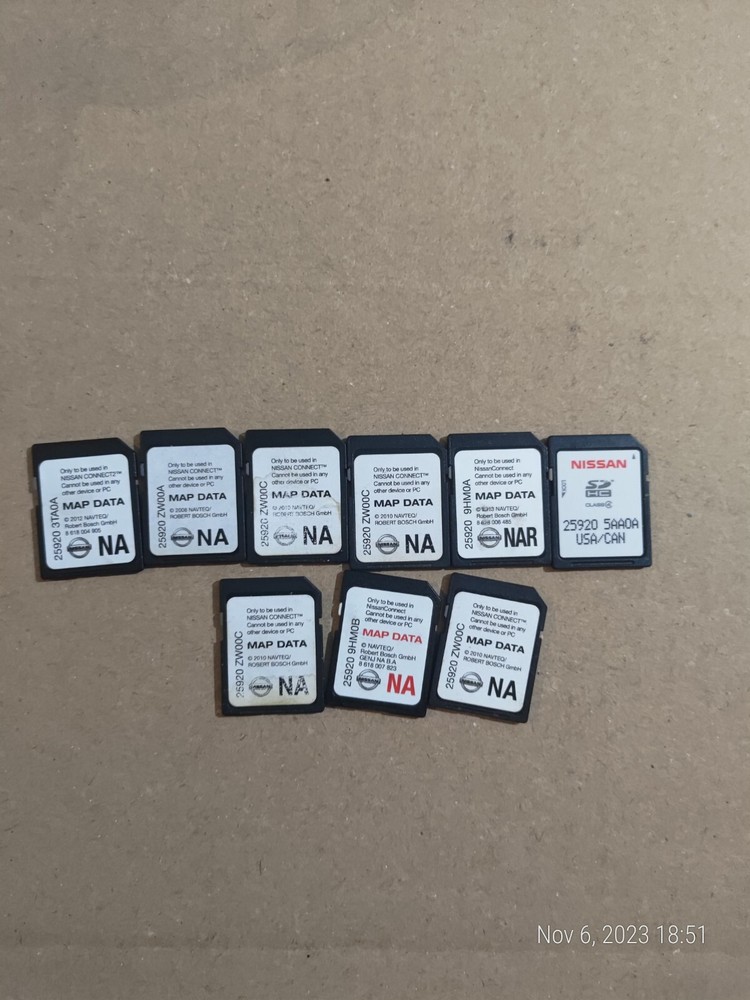 Lot Off 9 SD Card For Navigation GPS