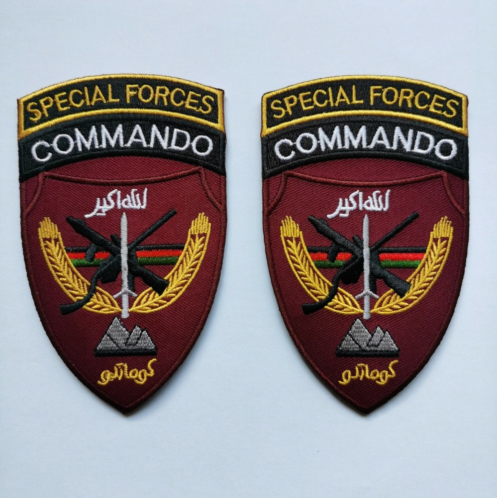 1PAIR Afghanistan US Army Special Forces Commando Patch Hook on Back