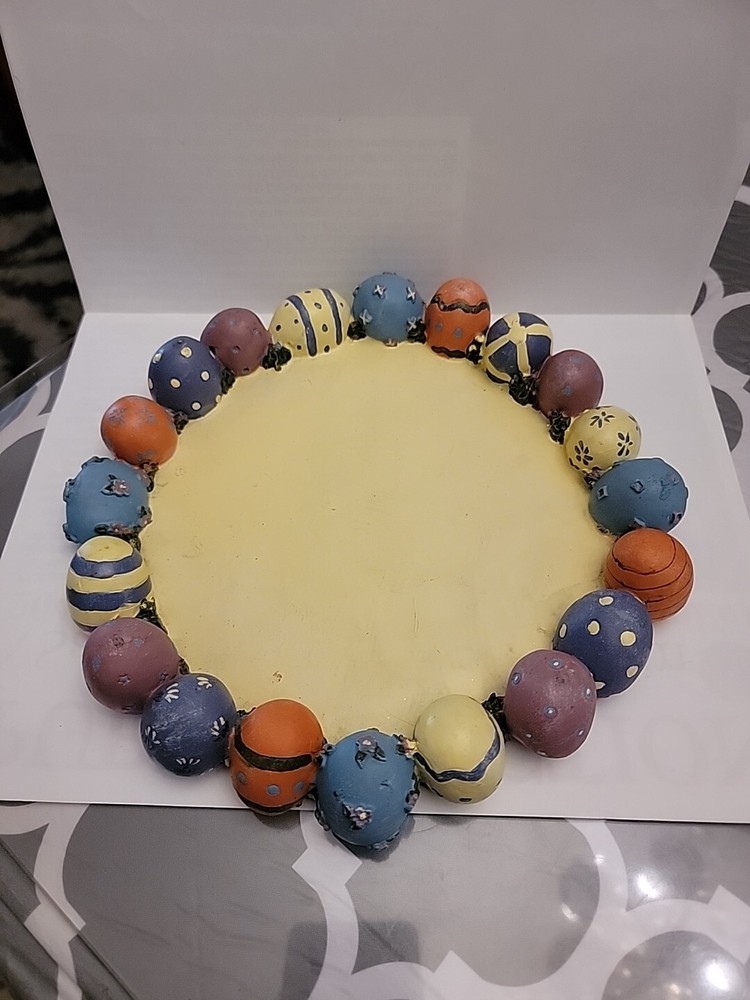 Heavy And Solid Easter Egg Plaster Decorated Candle Holder