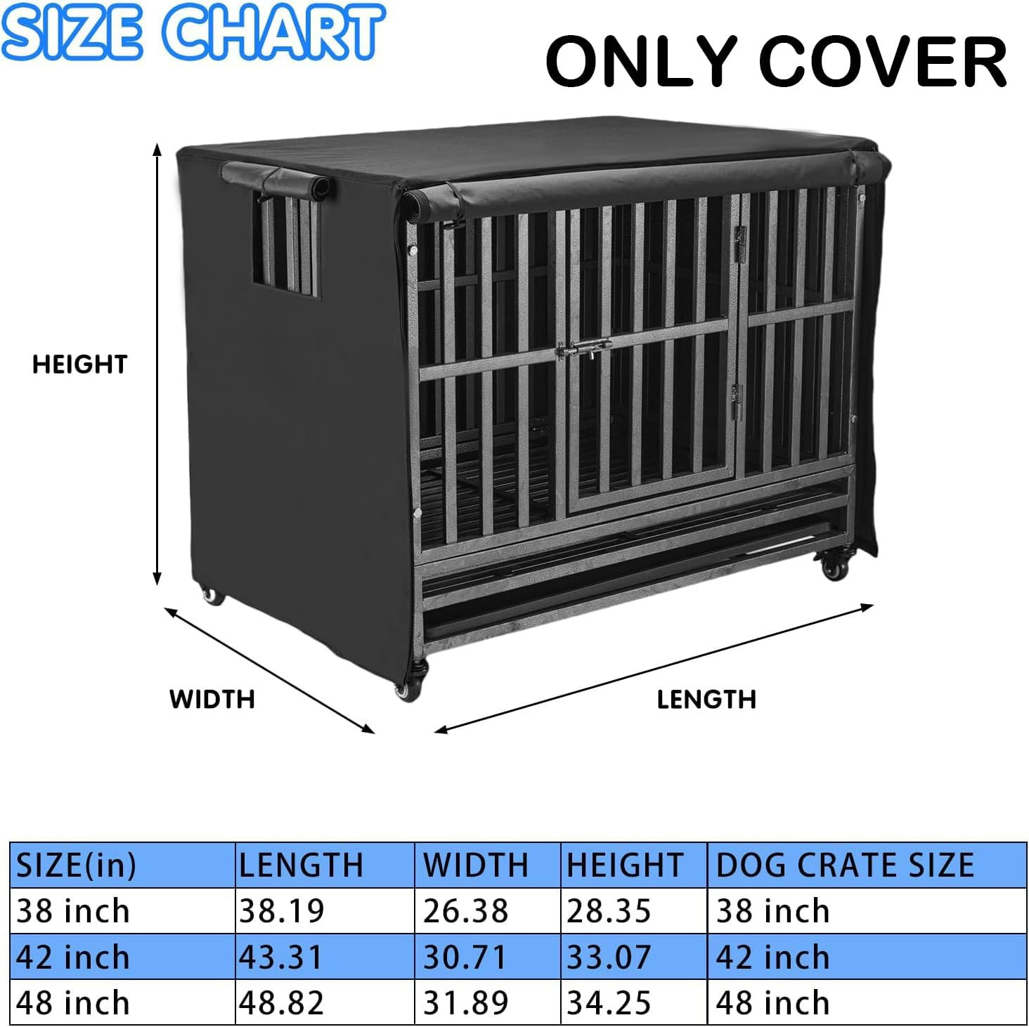 48 Inch Heavy Duty Dog Crate Fit 48 Inch Crate(48.82L X 31.89W X 34.25H Inch.)