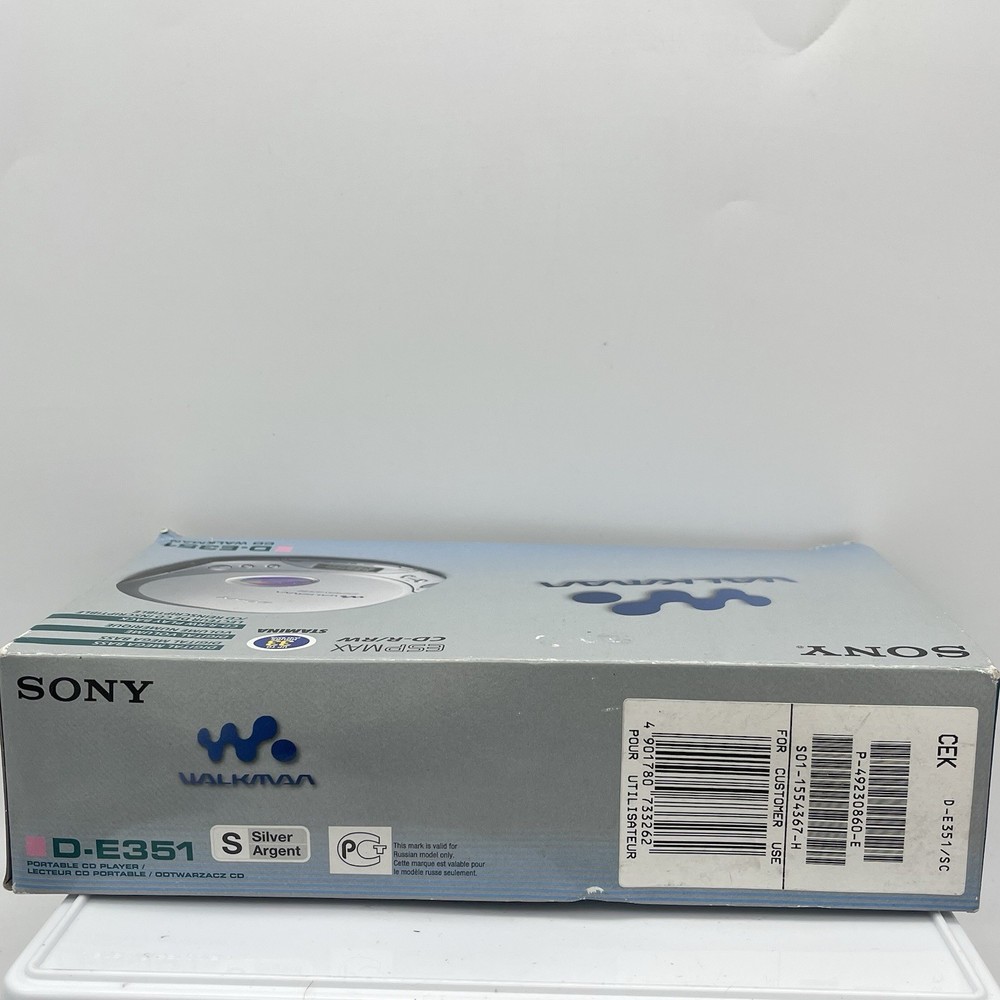 Sony Walkman D-E351 Portable CD Player Boxed Working Silver