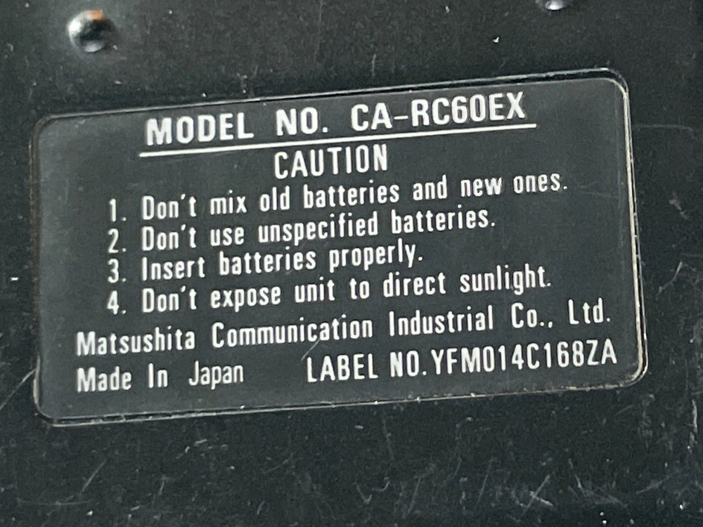 PANASONIC CA-RC60EX CAR STEREO REMOTE CONTROL PANASONIC CA-RC60EX REMOTE TESTED