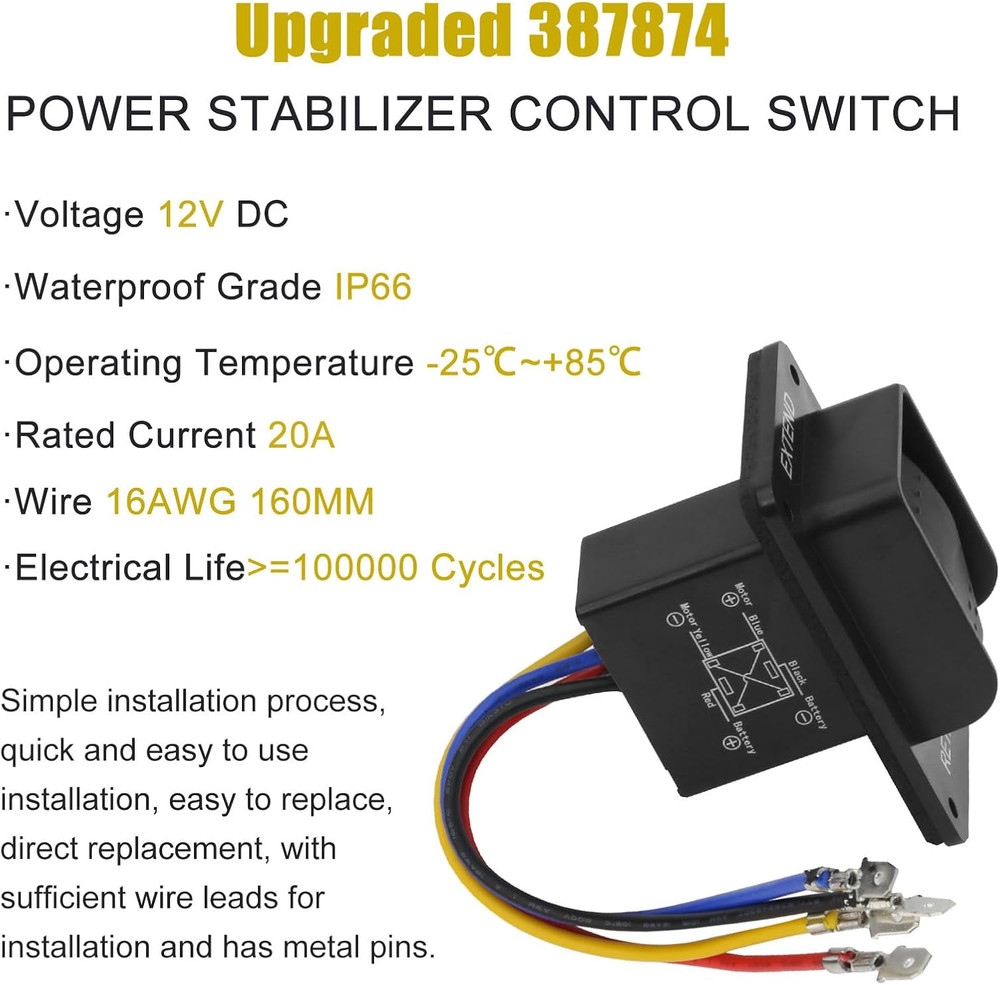 387874 Replacement Power Stabilizer Extend/Retract Switch with Rocker Style Oper