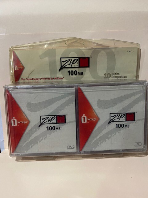 Iomega Zip Disk_100MB_Ten Pack_Formatted for PC_Multicolored