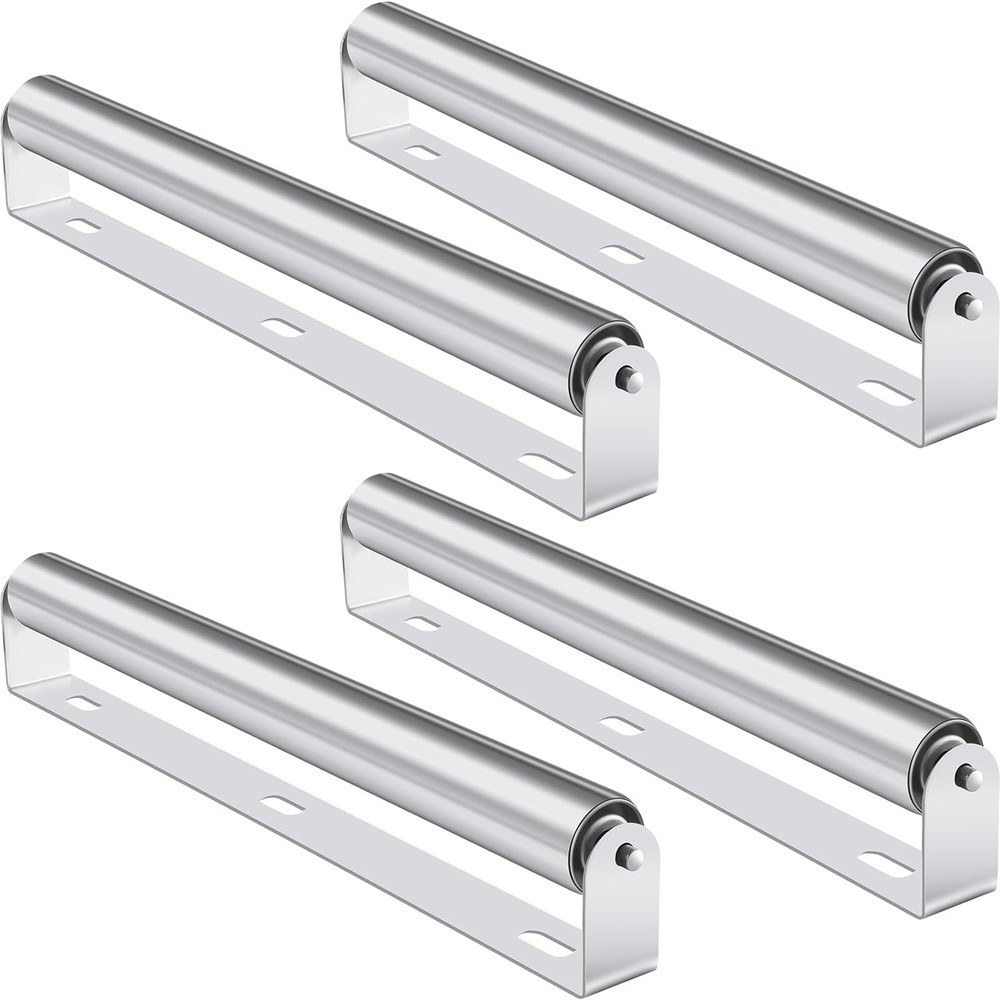 4Pcs 1.5" Diameter Kayak Roller Metal Roller with Bracket for Transporting Raft
