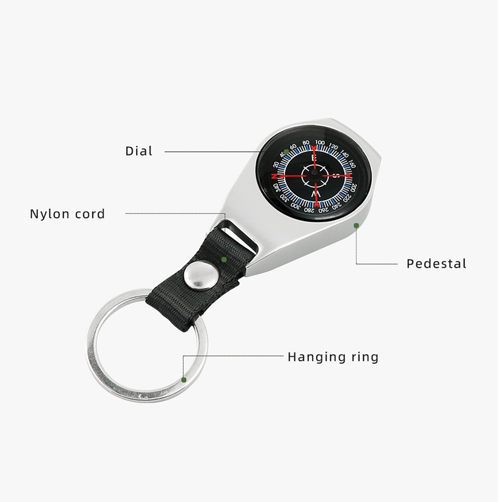 Zinc Alloy Compass Hook Camping Navigation Tools Small Pocket Compass Compact