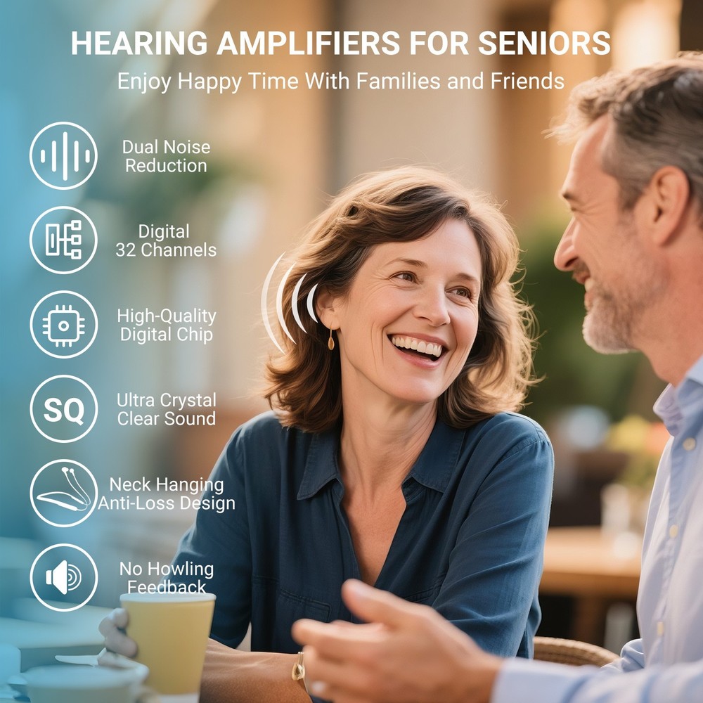 32-Channel Digital Hearing Aids & Noise Reduction, 4 Modes,7 Level Volume