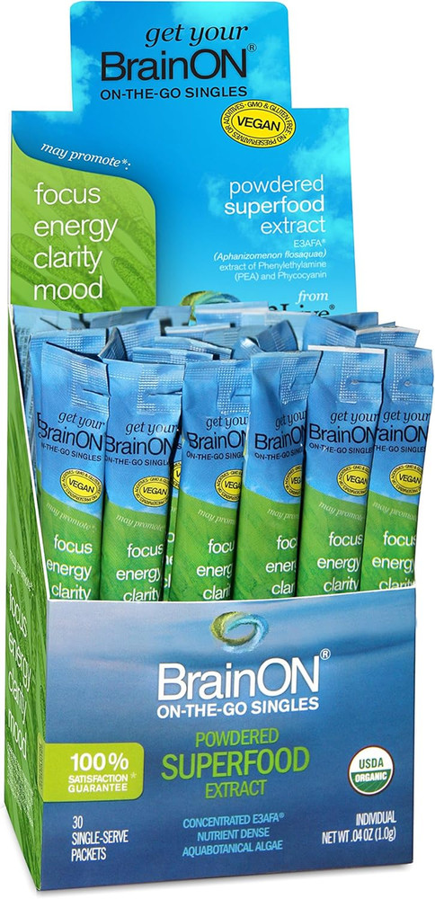 E3LIVE Brainon - Concentrated E3AFA - On-The-Go Singles - 30 Count Box