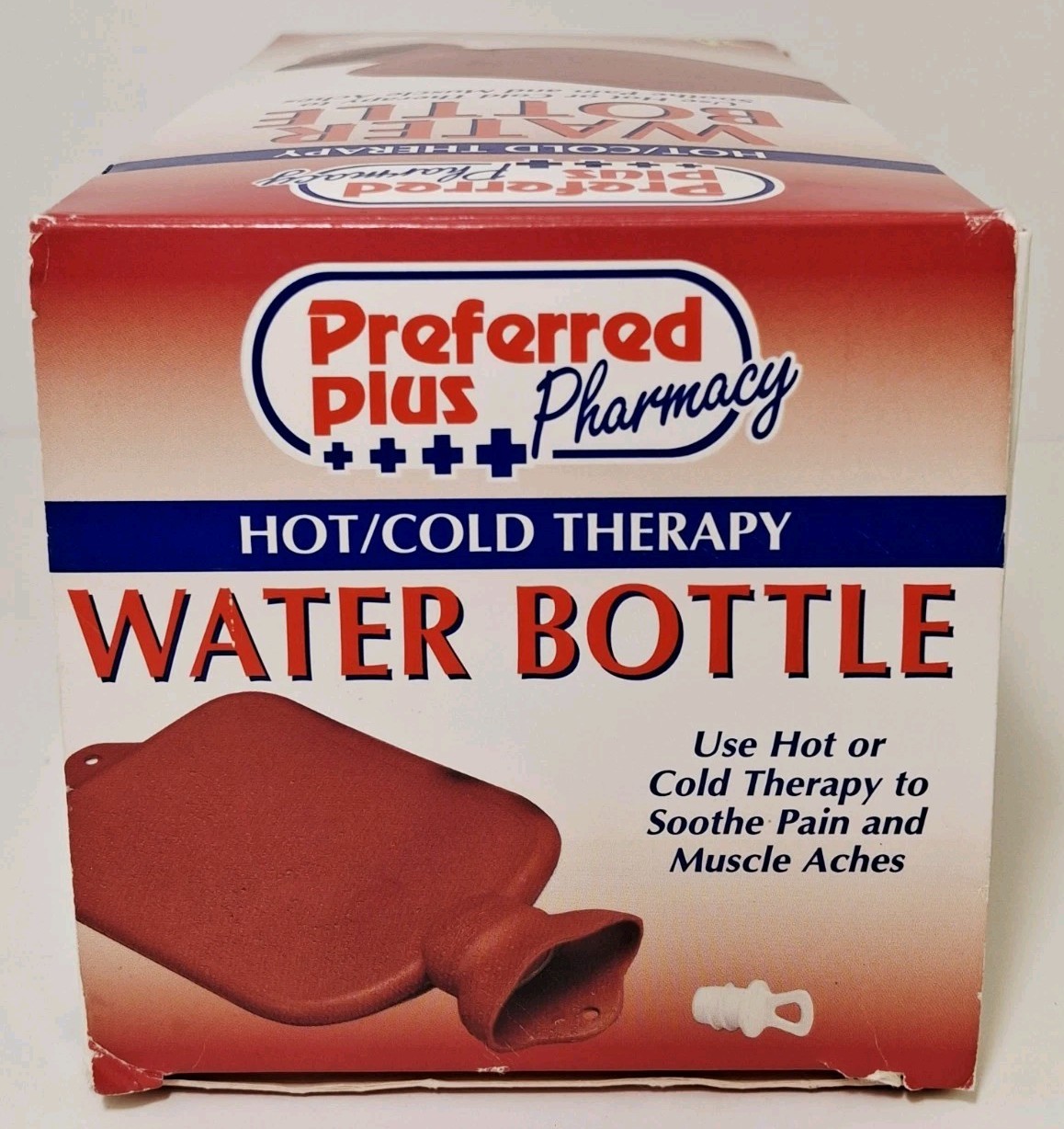 Vintage Hot Cold Therapy Red Rubber Water Bottle With Stopper 2 Quart